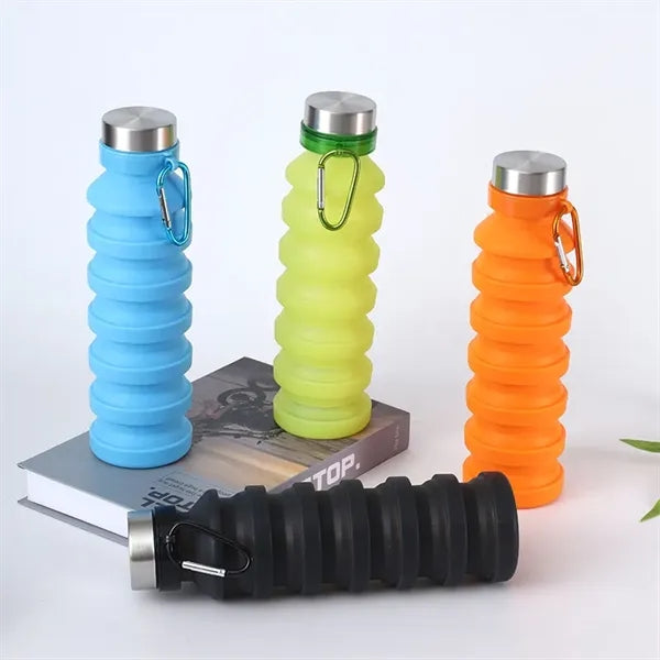 19 oz Silicone Collapsible Kids Sports Water Bottle