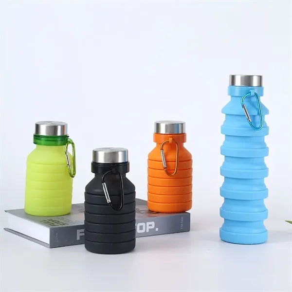 19 oz Silicone Collapsible Kids Sports Water Bottle
