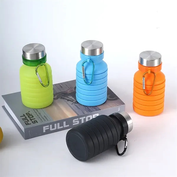 19 oz Silicone Collapsible Kids Sports Water Bottle