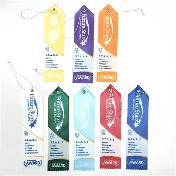 Printed Pointed Top Polyester Ribbon Award Badges