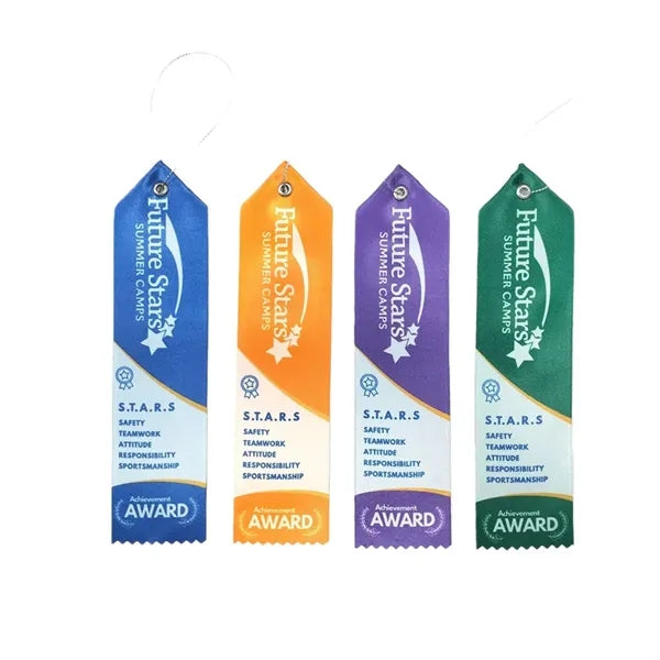 Printed Pointed Top Polyester Ribbon Award Badges