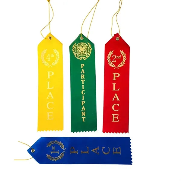 Printed Pointed Top Polyester Ribbon Award Badges