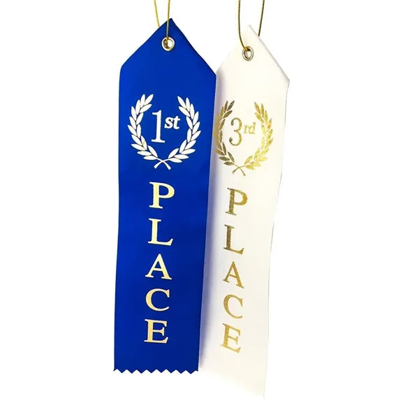 Printed Pointed Top Polyester Ribbon Award Badges