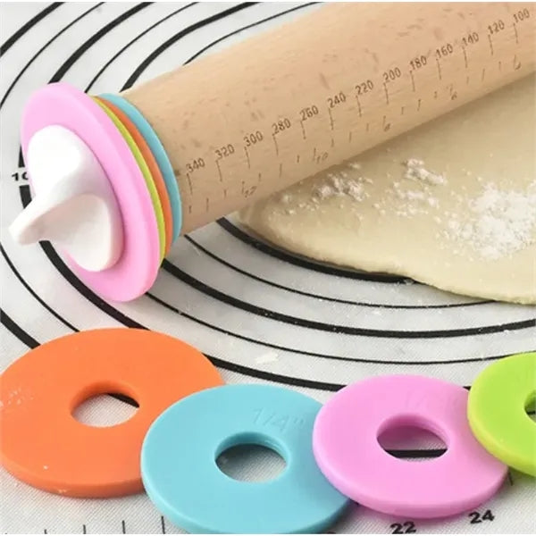 Adjustable Wooden Rolling Pin w/ Easy Rings