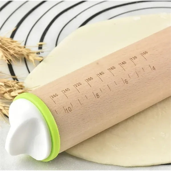 Adjustable Wooden Rolling Pin w/ Easy Rings
