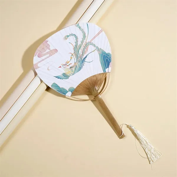 Japanese Style Bamboo Round Hand Fan
