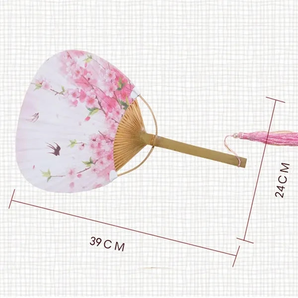 Japanese Style Bamboo Round Hand Fan