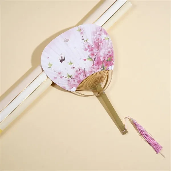 Japanese Style Bamboo Round Hand Fan