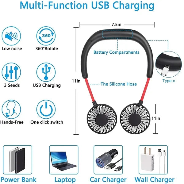Portable Neck-mounted Aromatherapy Sports Fan