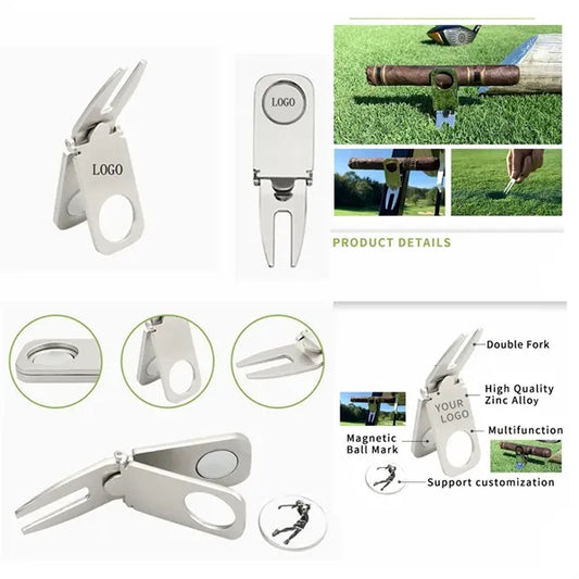 3 In 1 Golf Tool - Divot Fixer, Ball Marker And Cigar Holder