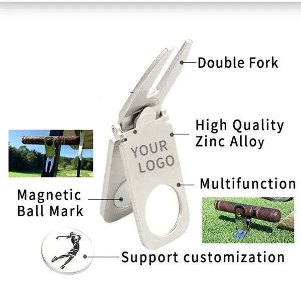 3 In 1 Golf Tool - Divot Fixer, Ball Marker And Cigar Holder
