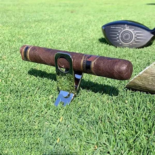 3 In 1 Golf Tool - Divot Fixer, Ball Marker And Cigar Holder