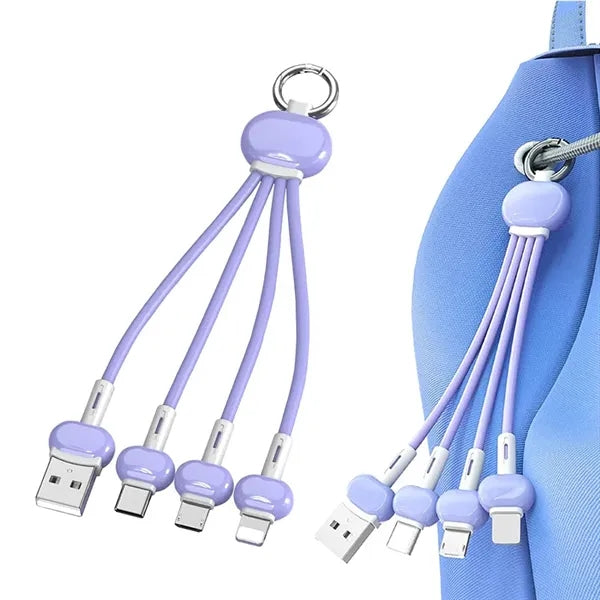 Portable 3 in 1 Multi Charging Cable Keychain Charger