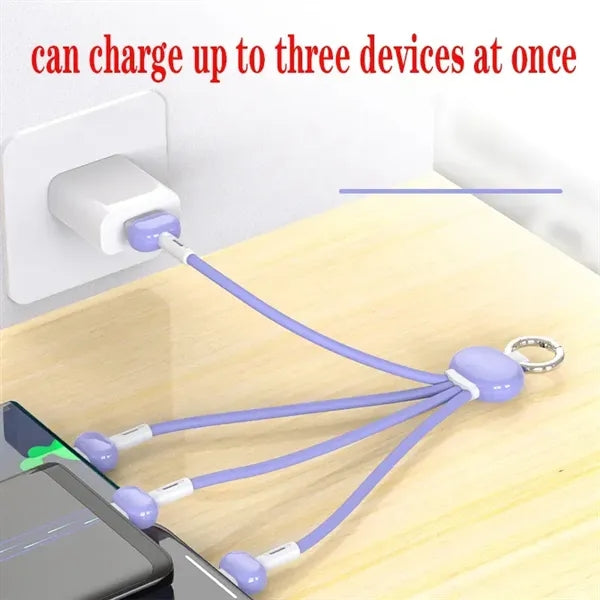 Portable 3 in 1 Multi Charging Cable Keychain Charger