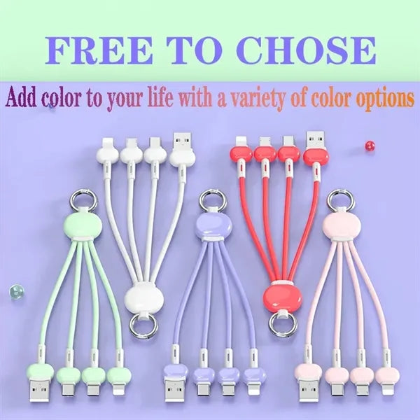 Portable 3 in 1 Multi Charging Cable Keychain Charger