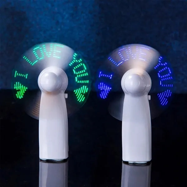 Hand Held Mini Table Led Flash Fan