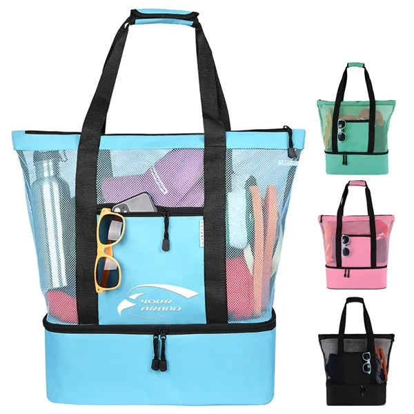 Mesh Beach Cooler Clear Tote Bag