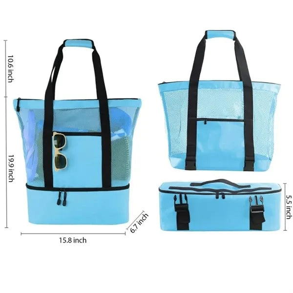 Mesh Beach Cooler Clear Tote Bag