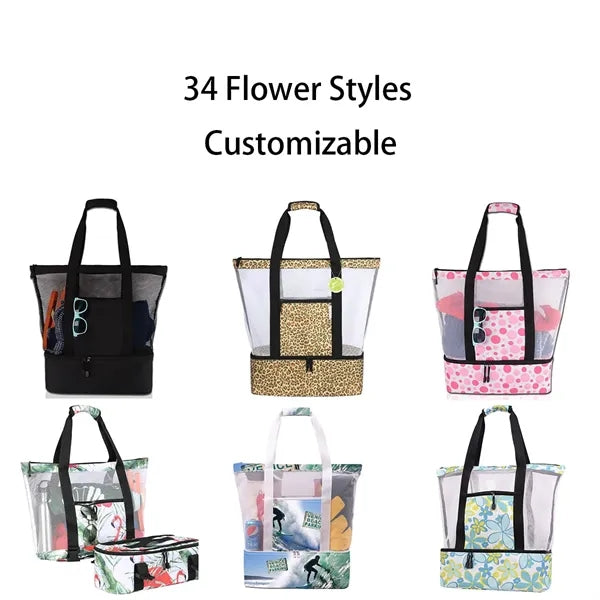 Mesh Beach Cooler Clear Tote Bag