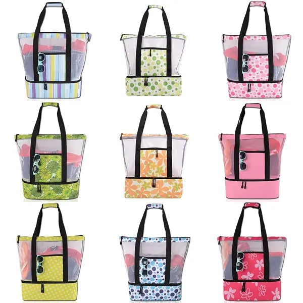 Mesh Beach Cooler Clear Tote Bag