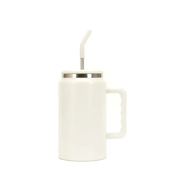 Large Capacity Handle Insulated Car Cup Portable with Straw