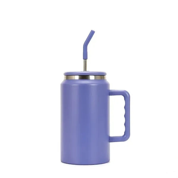 Large Capacity Handle Insulated Car Cup Portable with Straw
