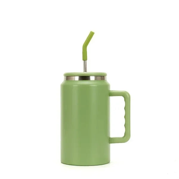 Large Capacity Handle Insulated Car Cup Portable with Straw
