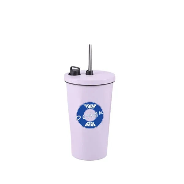 Diamond Shaped Gradient Straw Coffee Bottle Large Capacity
