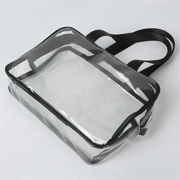 Transparent PVC Tote Bag Zippered Toiletry Pouch