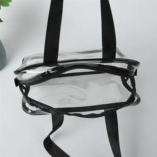 Transparent PVC Tote Bag Zippered Toiletry Pouch