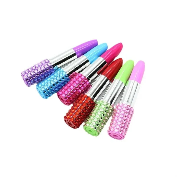 Rhinestone Crystal Lipstick Shape Ballpoint Pen