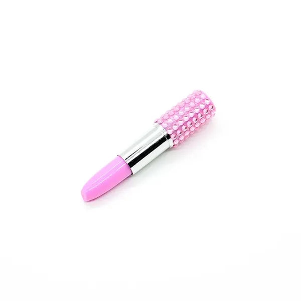 Rhinestone Crystal Lipstick Shape Ballpoint Pen