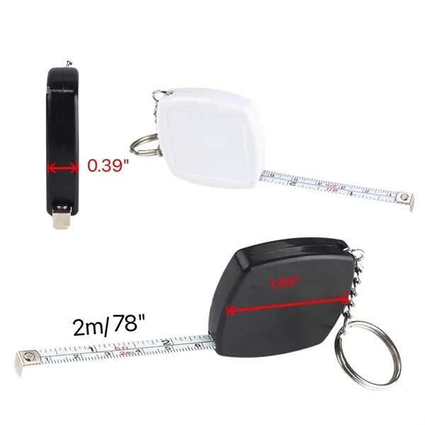 Square Measuring Tape Key Chains