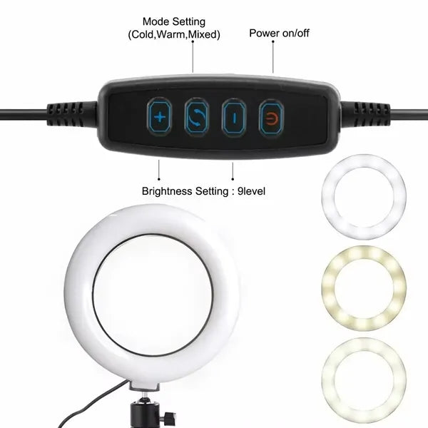 6 Inch Clip Fill Ring Light For Makeup Live Broadcast