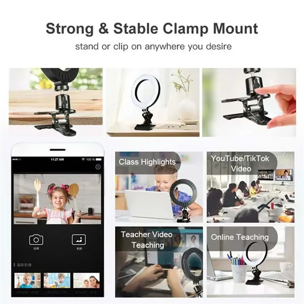 6 Inch Clip Fill Ring Light For Makeup Live Broadcast
