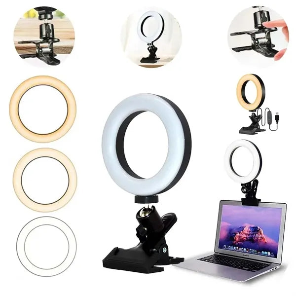 6 Inch Selfie Ring Light With Laptop Clip