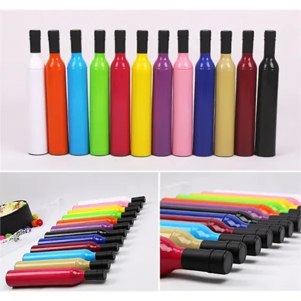 Multicolor Wine Bottle Folding Umbrella