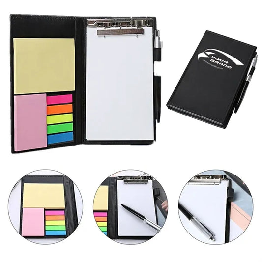 Pen &Tear-Off Creative Sticky Notes PU Leather Cover