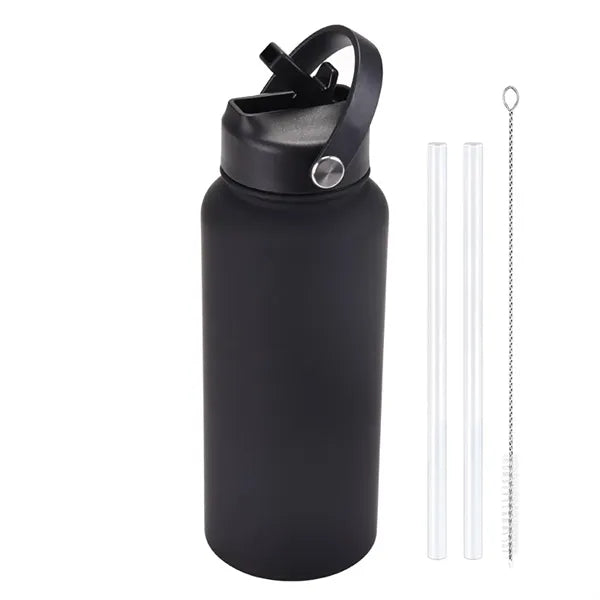 34 OZ Water Bottle With Straw