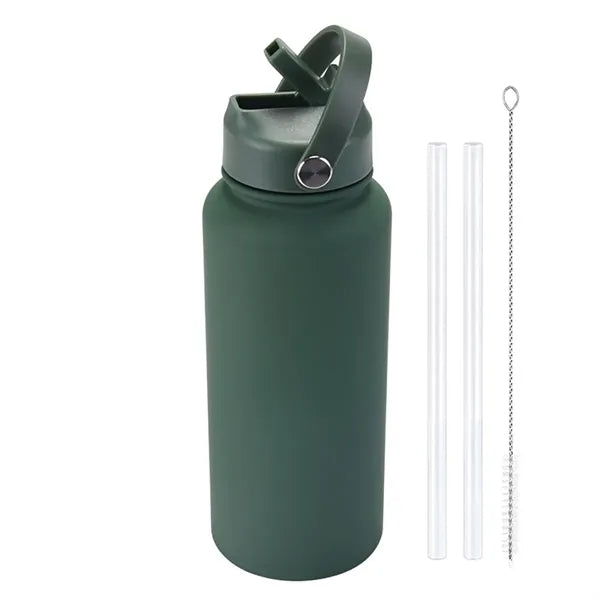 34 OZ Water Bottle With Straw