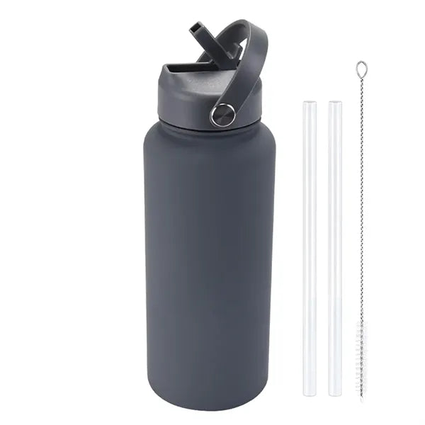 34 OZ Water Bottle With Straw