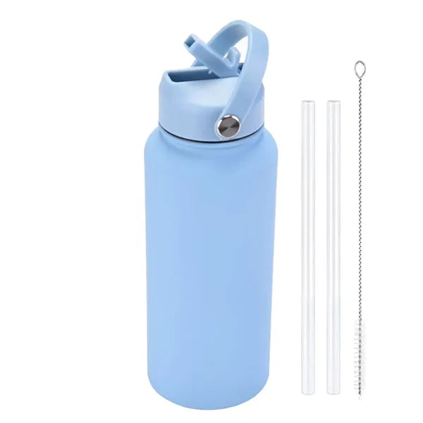 34 OZ Water Bottle With Straw