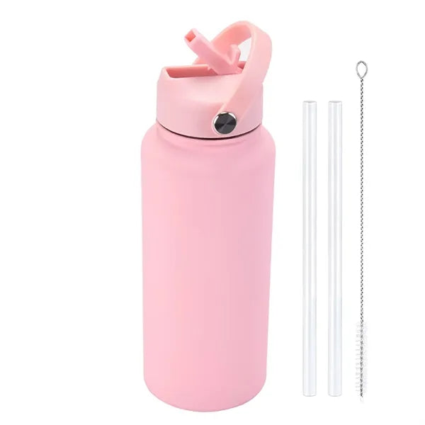 34 OZ Water Bottle With Straw