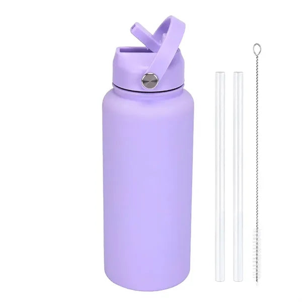 34 OZ Water Bottle With Straw