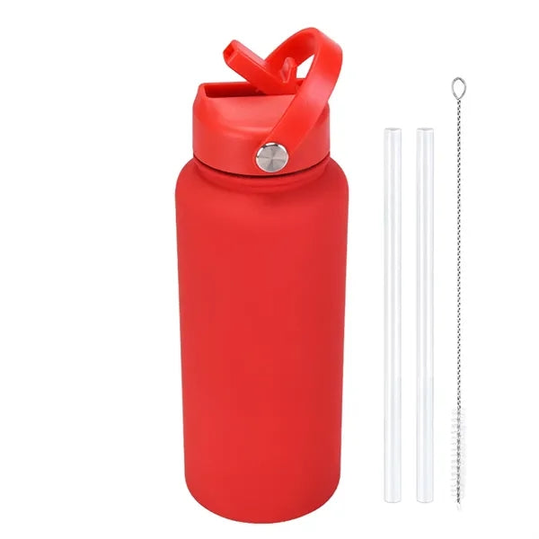34 OZ Water Bottle With Straw