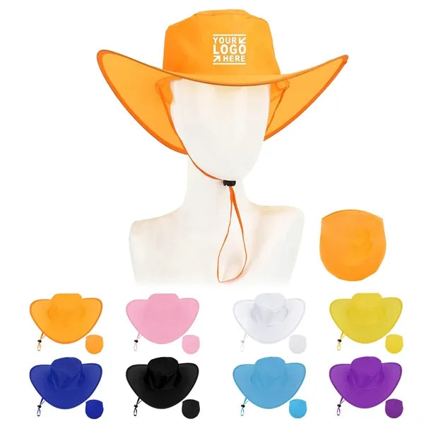 Folding Polyester Cowboy Hat with Pouch