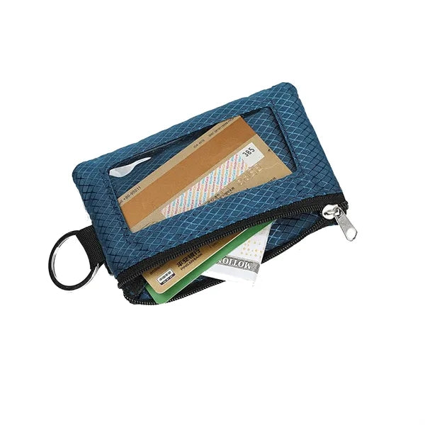 RFID Blocking ID Card Holder Coin Wallet with Lanyard