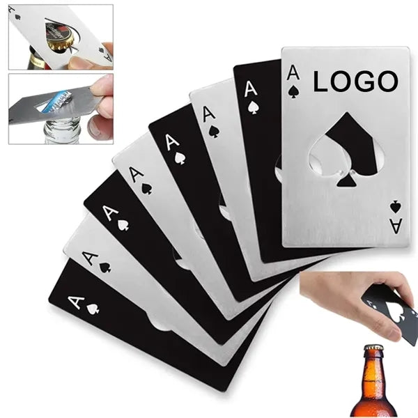 Stainless Steel Casino Playing Card Shaped Bottle Opener