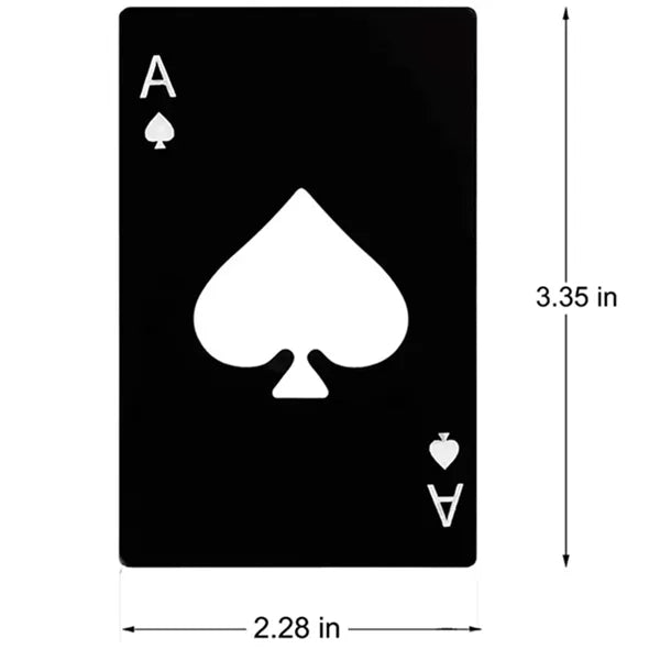 Stainless Steel Casino Playing Card Shaped Bottle Opener