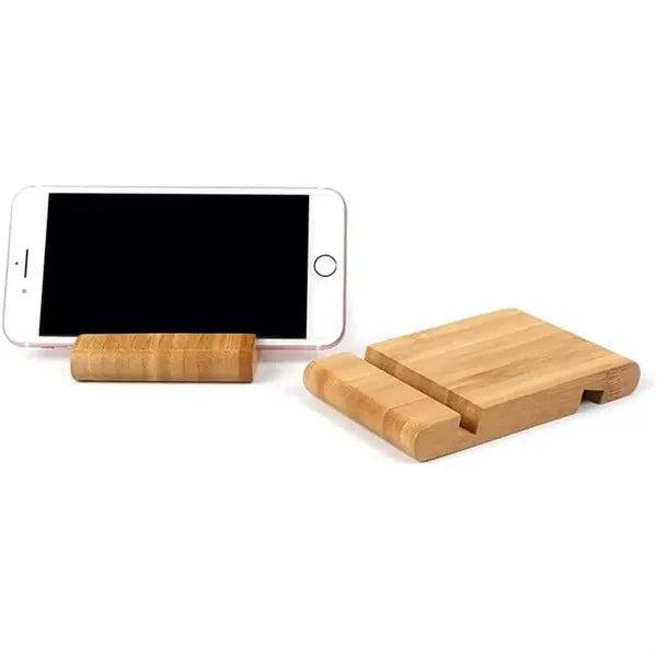 Desktop 100% Natural Bamboo Wooden Cell Phone Holder Stand